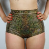 Gold Shattered High Waist Cheeky Shorts