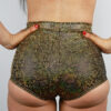 Gold Shattered High Waist Cheeky Shorts