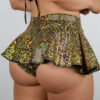 Gold Shattered Mid Waisted Skort