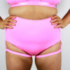 Hamilton Super High Waist Garter Short &#8211; HOT PINK