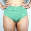 Leaf Rib Mid Waisted BRAZIL Scrunchie Bum Shorts | Pole Wear