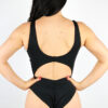 Matte Black Twisty Leotard Bodysuit