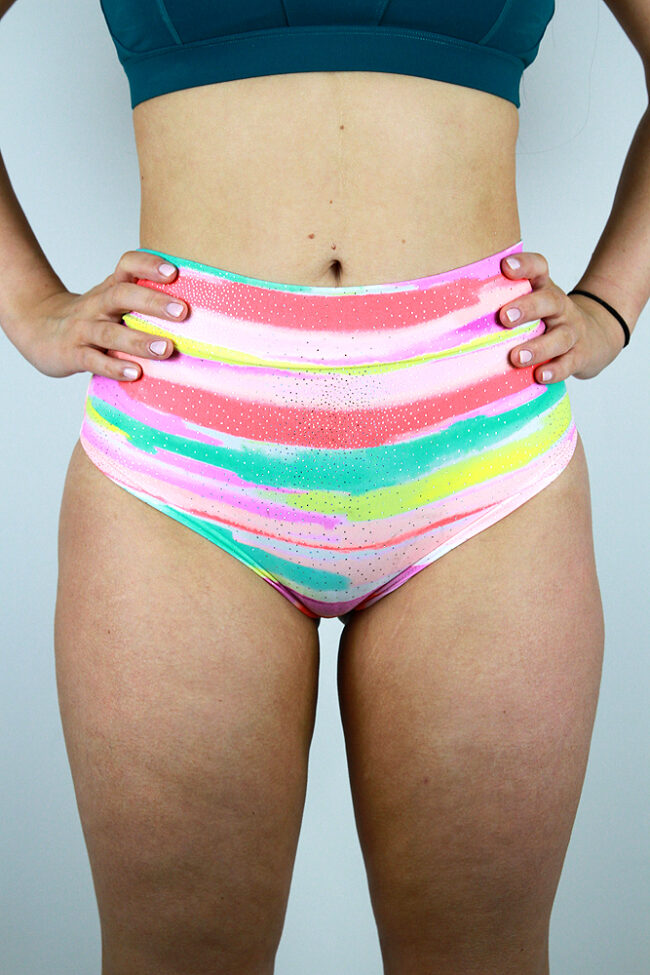 Sherbet-Mid-Waisted-BRAZIL-Scrunchie-Bum-Shorts-Pole-Wear-Rarr-designs-Front.jpg