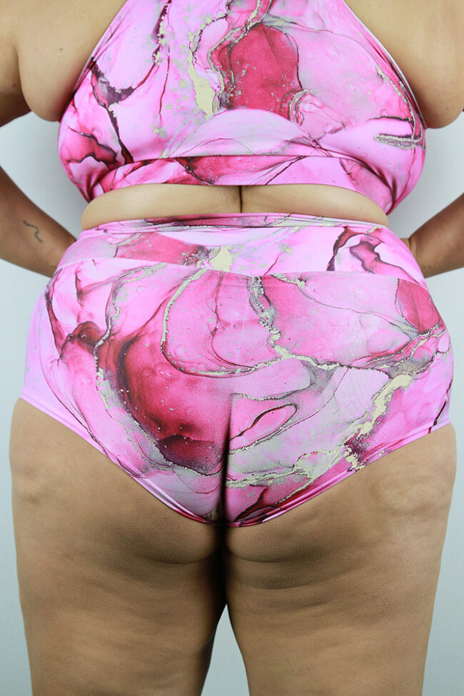 Tutti-Frutti-High-Waisted-BRAZIL-Scrunchie-Bum-Shorts-Plus-Size-RASPBERRY-Pole-Wear-back.jpg