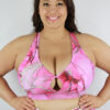 Tutti Frutti Knot Sports Bra &#8211; Plus Size RASPBERRY