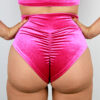 Velvet Sparkle High Waist Short &#8211; Pink