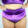 Velveteratti High Waisted BRAZIL Scrunchie Bum Shorts &#8211; Plus Size Glitter Purple