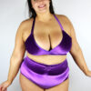 Velveteratti Plus Size Bikini Bra Glitter Purple