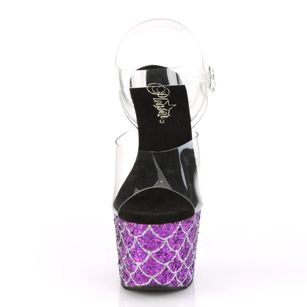 ADORE-708MSLG Clear/Purple Glitter – Size 7