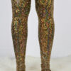 Gold Shattered Extra long Stirr-up Spandex Legwarmers / Knee High Socks