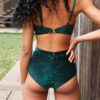 Lana Top &#8211; V-Neck Velvet Sports Bra Emerald