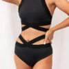 Serena Top &#8211; Strappy High Support Sports Bra Recycled Black Plus Size