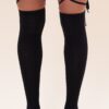 Black Lace Up Thigh High Sock