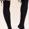 Black Lace Up Thigh High Sock