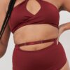 Hannah High Waist &#8211; Adjustable Cut Out Scrunch High Waist Bottom Recycled Burgundy