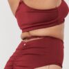 Hannah High Waist &#8211; Adjustable Cut Out Scrunch High Waist Bottom Recycled Burgundy