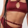 Hannah Top &#8211; Adjustable Strappy Cut Out Top Recycled Burgundy