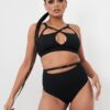 Hannah High Waist &#8211; Adjustable Cut Out Scrunch High Waist Bottom Recycled Black