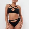 Hannah Low Waist &#8211; Adjustable Cut Out Low Waist Bottom Black