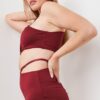 Bailey Bottom &#8211; Adjustable Cut Out High Waist Bottoms Recycled Burgundy