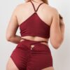 Bailey Bottom &#8211; Adjustable Cut Out High Waist Bottoms Recycled Burgundy