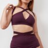 Tara High Waist &#8211; Strappy Scrunch High Waist Bottoms Recycled Mulberry