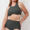 Zoey Top &#8211; Ribbed Underwire Crop Olive