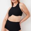 Zoey Top &#8211; Ribbed Underwire Crop Black