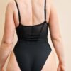 Valentina Bodysuit &#8211; Mesh Panel Bodysuit Recycled Black