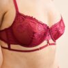 Flora Bra &#8211; Mesh Lace Bra Wine