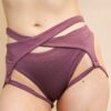 Iris Low Waist &#8211; Cross Over Low Waist Garter Shorts Recycled Elderberry