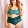 Lana High Waist Bottom &#8211; Velvet High Waist Bottoms Emerald