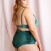 Lana High Waist Bottom &#8211; Velvet High Waist Bottoms Emerald