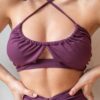 Analia Bra &#8211; Ruched Criss Cross Scoop Neck Bra Recycled Mulberry