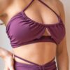 Analia Bra &#8211; Ruched Criss Cross Scoop Neck Bra Recycled Mulberry