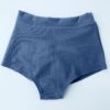 High Waist Shorts &#8211; Basic Scrunch Shorts Ribbed Steel Blue