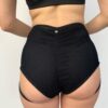 Lure You Shorts &#8211; High Waist Mesh Scrunch Garter Shorts Black