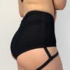 Lure You Shorts &#8211; High Waist Mesh Scrunch Garter Shorts Black