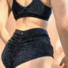 High Waist Shorts &#8211; Basic Scrunch Shorts Crystal Black