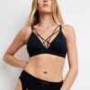 Lily Bra &#8211; Strappy Criss Cross Triangle Bra Black