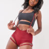 Zena Bottom &#8211; Adjustable Garter Overall Shorts Wine