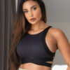 Serena Top &#8211; Strappy High Support Sports Bra Recycled Black Plus Size