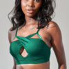 Cleo Bra &#8211; Cross Over Cut Out Bra Recycled Moss Green