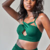 Cleo Bra &#8211; Cross Over Cut Out Bra Recycled Moss Green