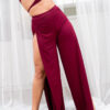 Aster Pants &#8211; Flowy Elasticated Bamboo Cotton Pants Wine