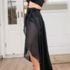 High Waist Skirt &#8211; Mesh Wrap Dance Skirt Black