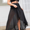 High Waist Skirt &#8211; Mesh Wrap Dance Skirt Black