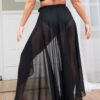 High Waist Skirt &#8211; Mesh Wrap Dance Skirt Black