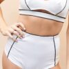 Missy High Waist &#8211; Piping Detail High Waist Recycled Bottom White