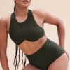 Zoey Top &#8211; Ribbed Underwire Crop Olive